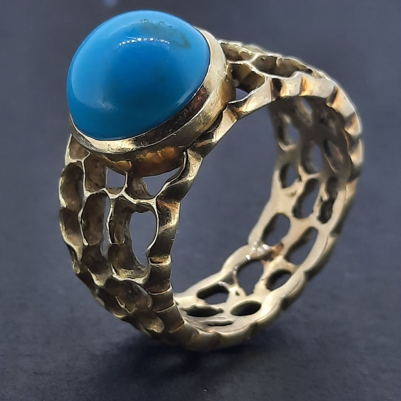 Anelli: Wunderschöner Goldring mit einem Türkis Edelstein – Usato da Unterägeri venduto da Altgoldschmuck 4