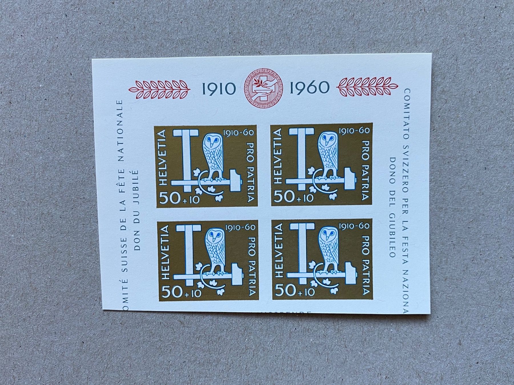 Tutti i francobolli: Pro Patria 1960, Postfrisch, Blockausschnitt – Usato da Aarau venduto da hilde47