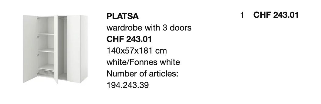 Schränke: Ikea Closet (Plasta model) – Gebraucht aus Zürich von claudine.elaine 2
