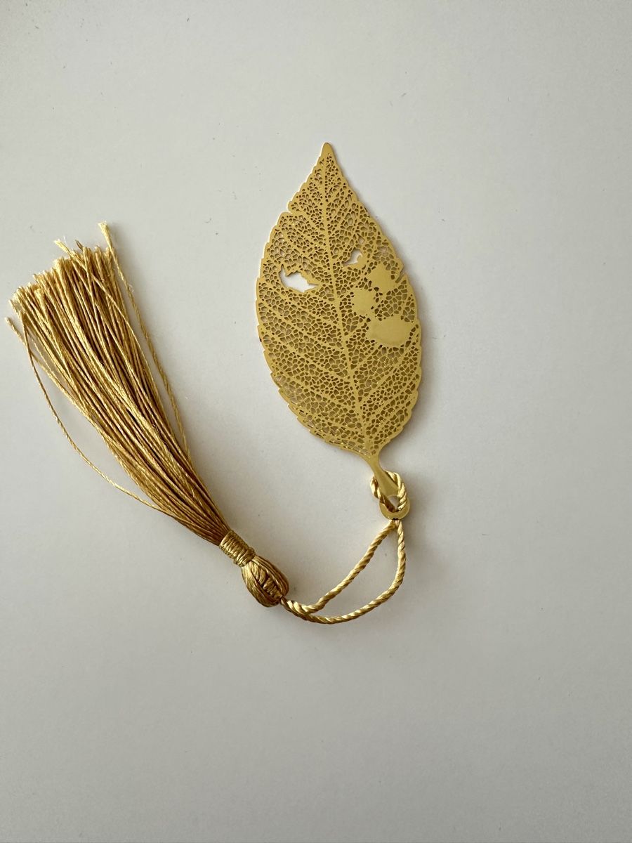Altre raccolte & rarità: Golden Leaf Bookmark with Tassel – Nuovo (secondo la descrizione) da Gattikon venduto da Sarahs_Schatzkammer 2
