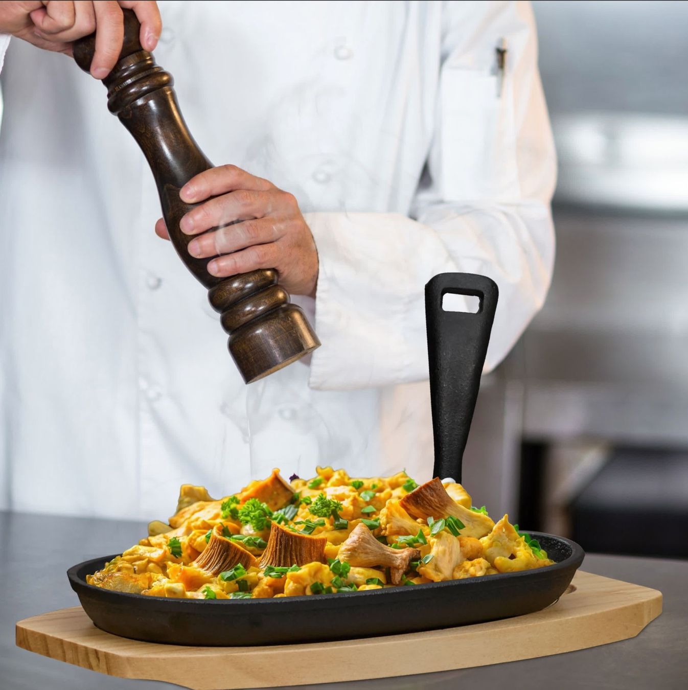 Padelle: Servierpfanne Holzuntersetzer 2er Set – Nuovo e nell'imballaggio originale da Bülach venduto da StoreInShopOutlet 1