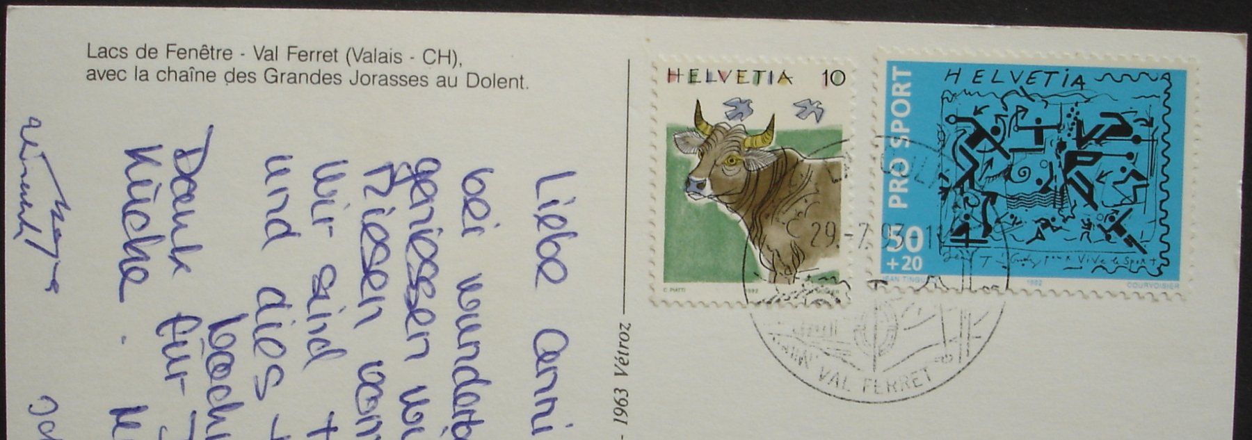 Cartoline postali: VAL FERRET Lacs de Fenêtre – Usato da Jona venduto da philajona 1