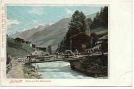 ZERMATT Blick auf die Mischabel - Landwirtschaft 1900
