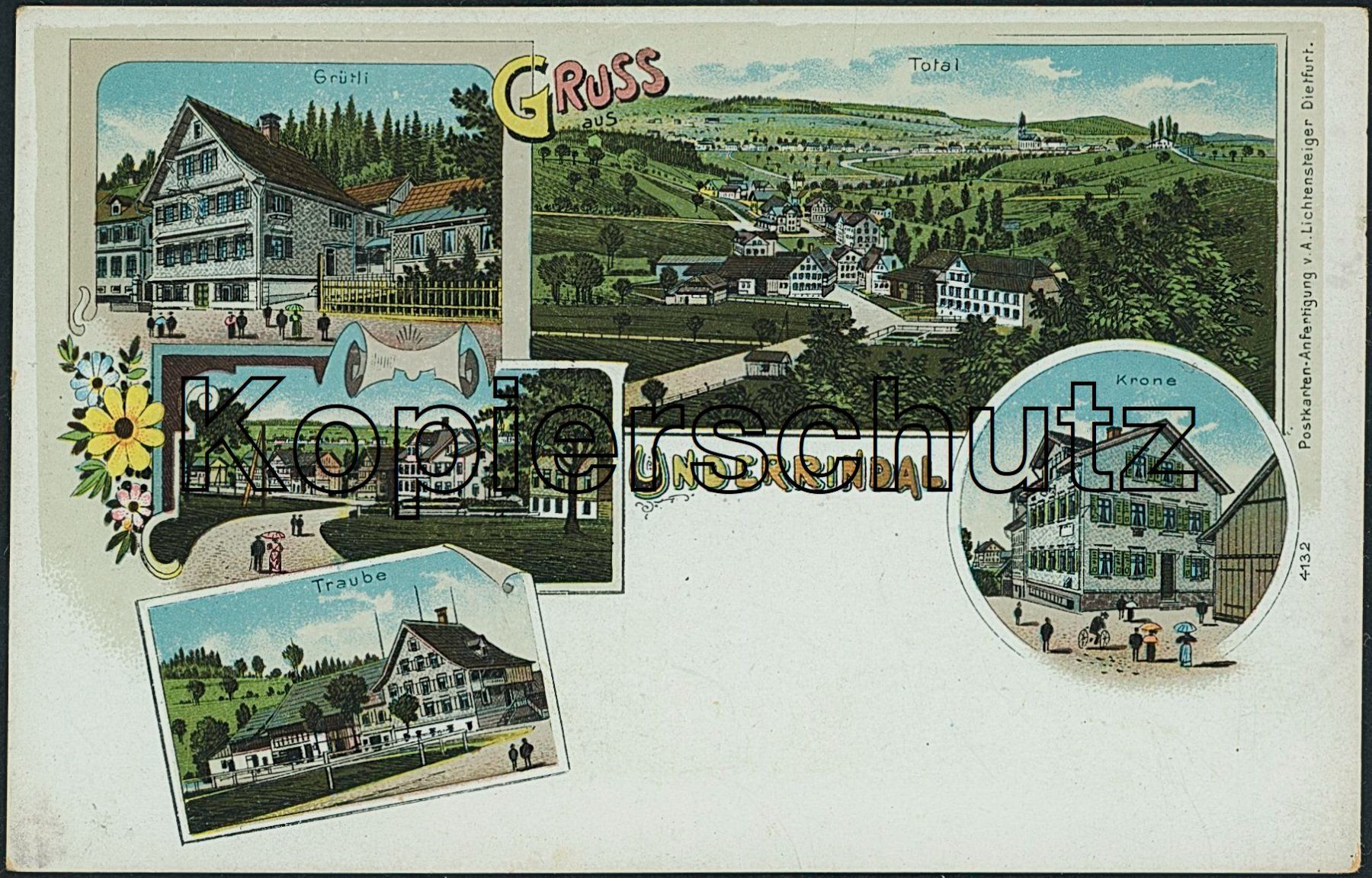 Cartoline postali: SG Unterrindal - Litho - Lütisburg – Nuovo (secondo la descrizione) da Schindellegi venduto da stationary