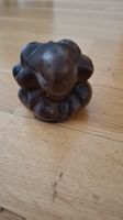 Vintage Holzfigur, Weinender Buddha oder Yogi-Mann