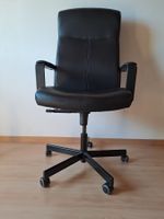 Bequemer Bürostuhl, schwarzes Kunstleder, gebraucht
