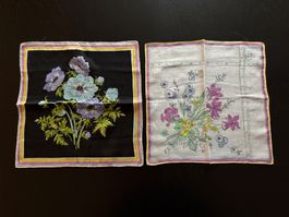2 feine Taschentücher, Sommerblumen, top Zustand, retro!