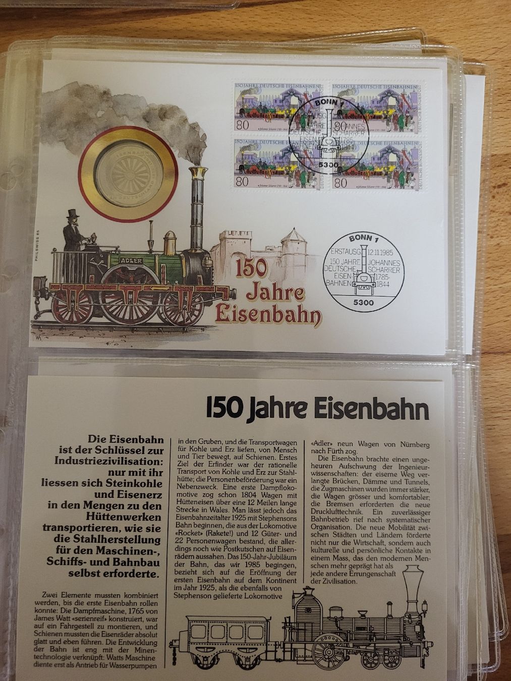Tutti le monete: Münzbrief 150 Jahre Eisenbahn – Usato da Möriken AG venduto da Vandine