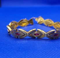 18 Karat 750 Gold Armband Mit Diamanten und Rubine