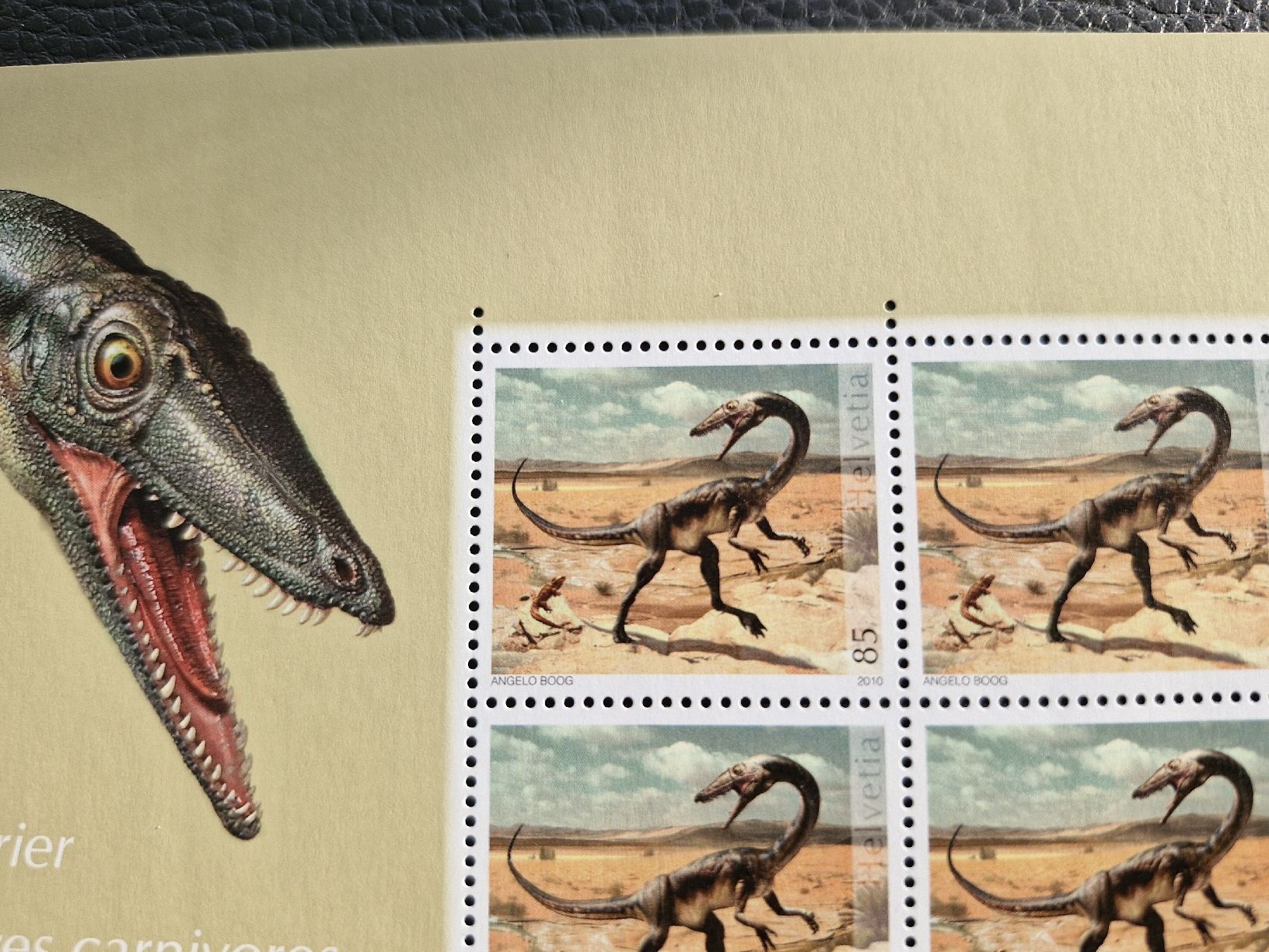 Tutti i francobolli: Raubdinosaurier Briefmarkenbogen postfrisch 6 x 85 Rp. – Nuovo (secondo la descrizione) da Frauenfeld venduto da Kasico 2