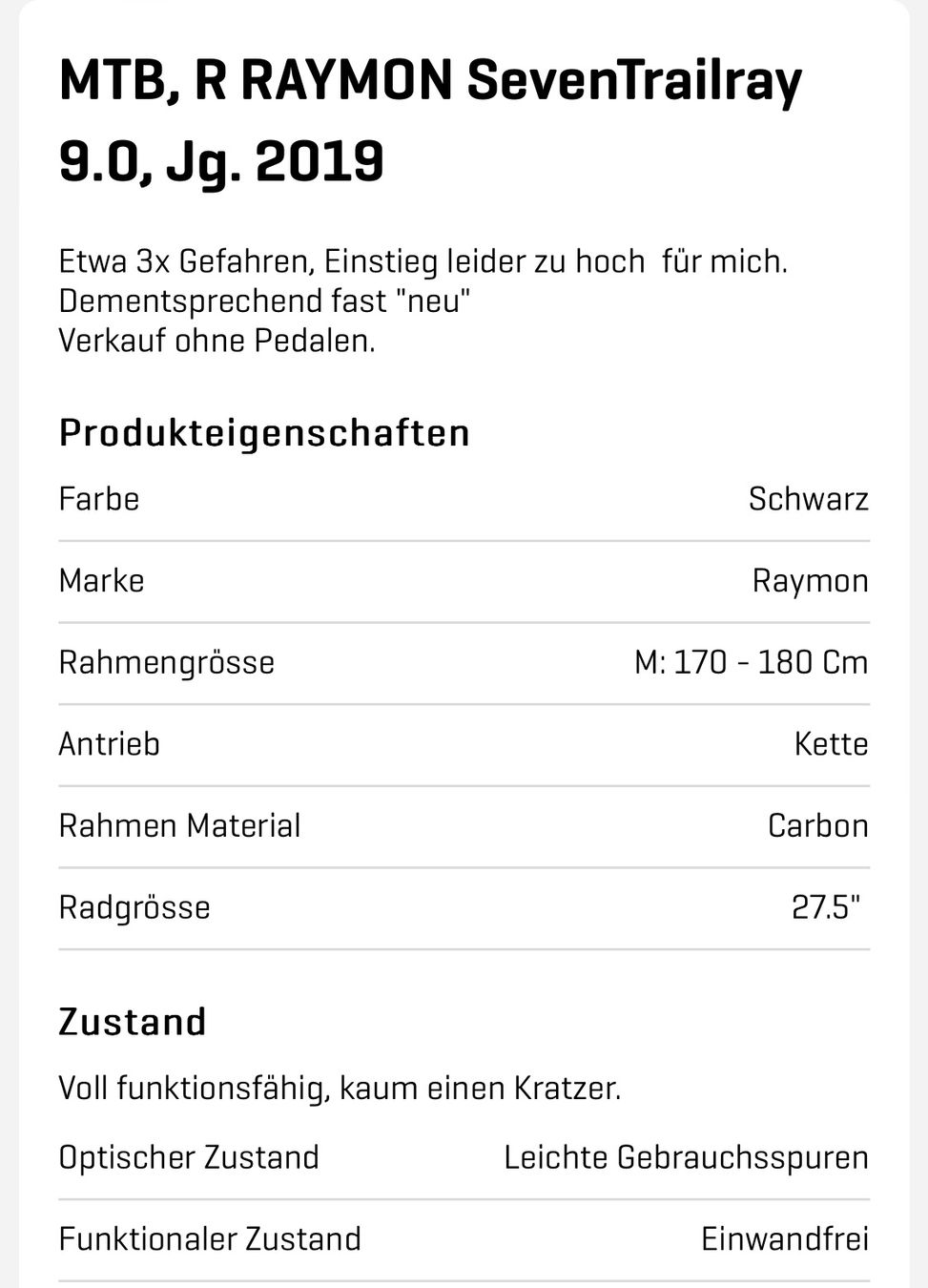 Velos: MTB, R RAYMON SevenTrailray 9.0 – Neu (gemäss Beschreibung) aus wallisellen von kadoja 3