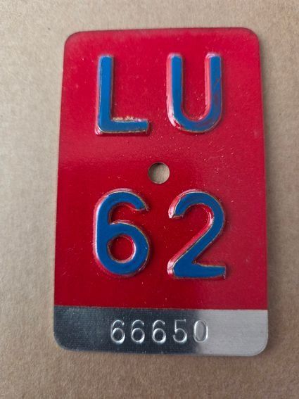 Sachs Ecriteaux: Velonummer LU 62 plaque Velo – D'occasion à Schenkon par Uhu007