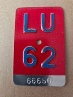 Velonummer LU 62 plaque Velo