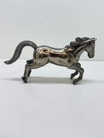 Pferdefigur Metall laufend silberfarben guter Zustand