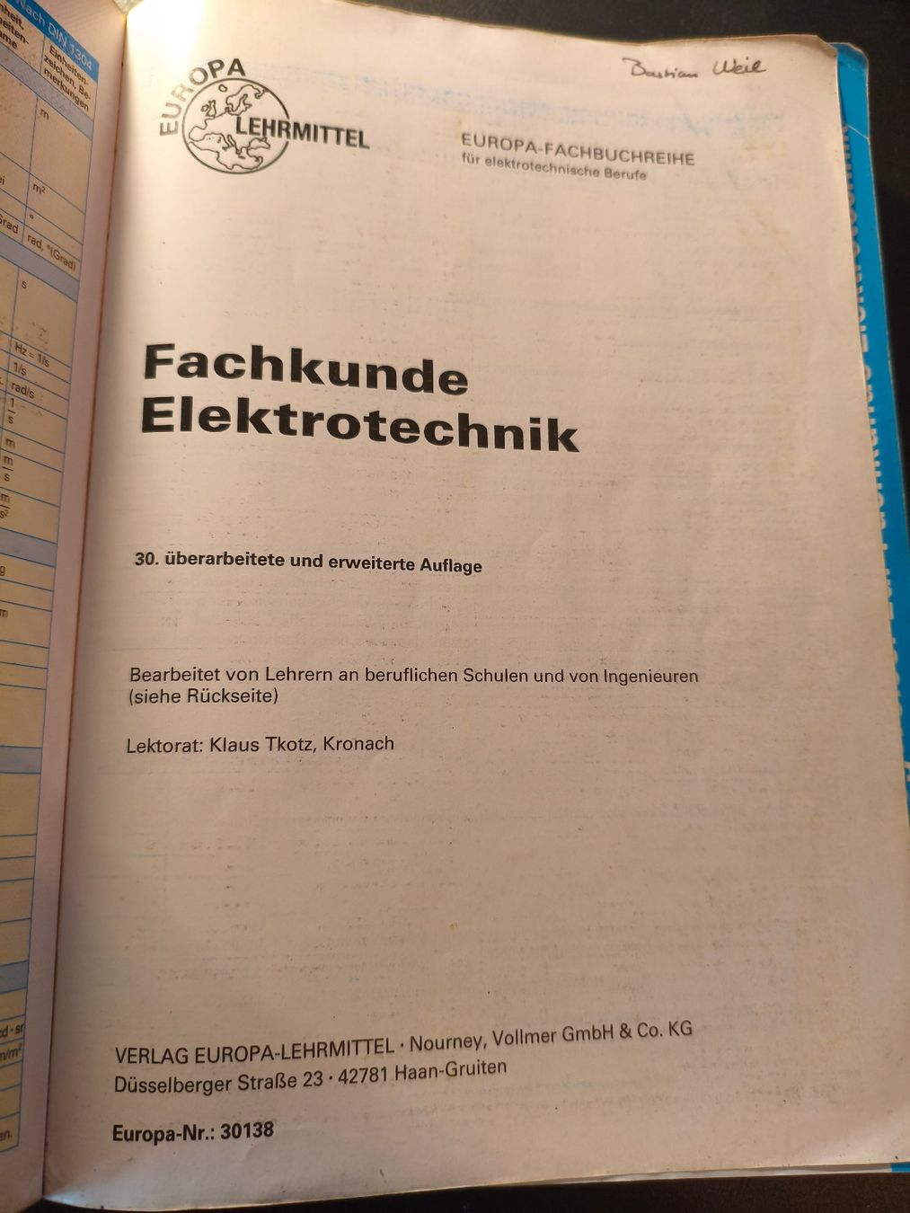 Livres: Fachkunde Elektrotechnik Buch – D'occasion à Zürich par jam_2lrx 3
