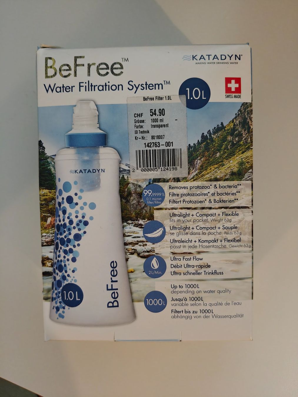 Borracce & Thermos: Katadyn Be Free 1l Trinkflasche – Usato da Uetendorf venduto da oinkioink88
