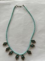 Hamsa Hand Halskette, Türkis, Boho Chic Kette, Sommerkette