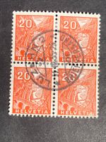 Schweiz 1935 Leventina 20 Rp. 4er-Block gest. LUZERN