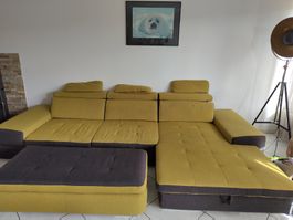 L Sofa 320cm mit Bettfunktion & Stauraum – sehr gut