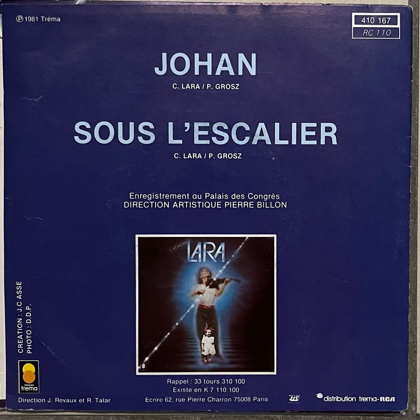 Schallplatten: CATHERINE LARA - JOHAN / SOUS L'ESCALIER – Gebraucht aus Bussigny von vinyl-pas-cher 1