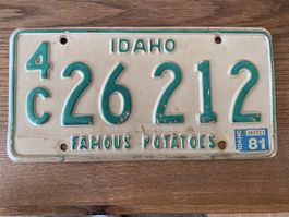 Plaque vintage Idaho 1981 4 C26 212 USA