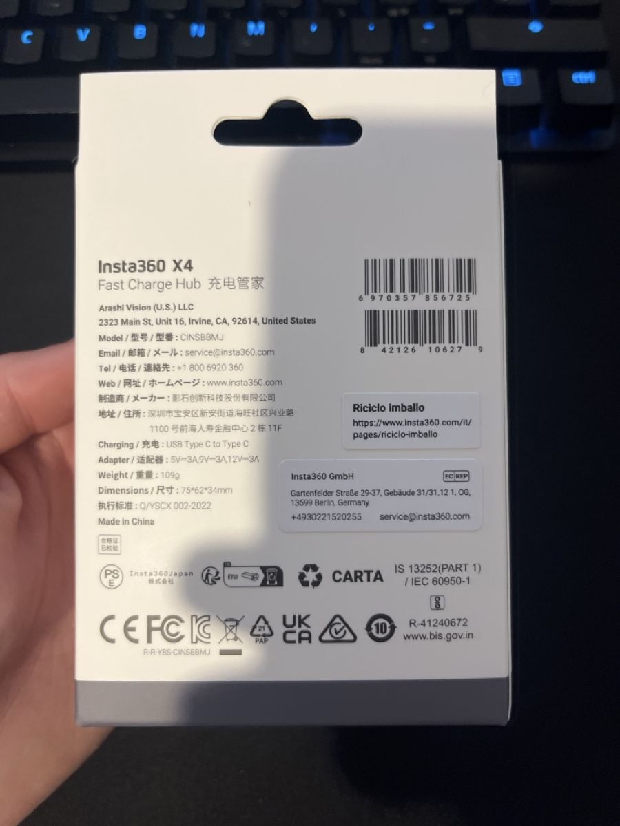Insta360 Altri Accessori: Insta360 X4 Fast Charge Hub – Nuovo (secondo la descrizione) da Frauenfeld venduto da Oli.2003 1