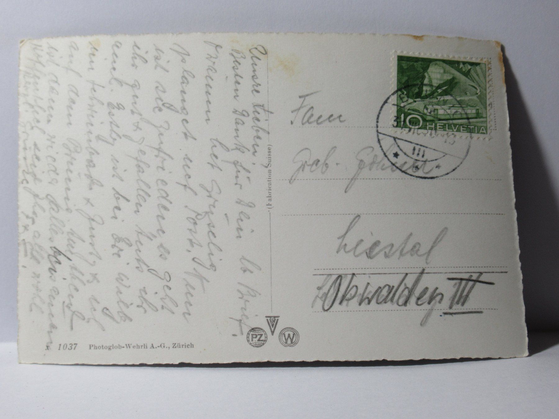 Ansichtskarten: Brünigstrasse , Blick gegen Brienzersee 1950 – Gebraucht aus Grenchen von Bluemchen1900 1
