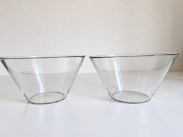 2x Glasschalen Design K/M Hagberg – konische Form, transpare