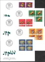 5 FDC Pro Patria 1985 Serie Viererblöcke ET 28.5.1985