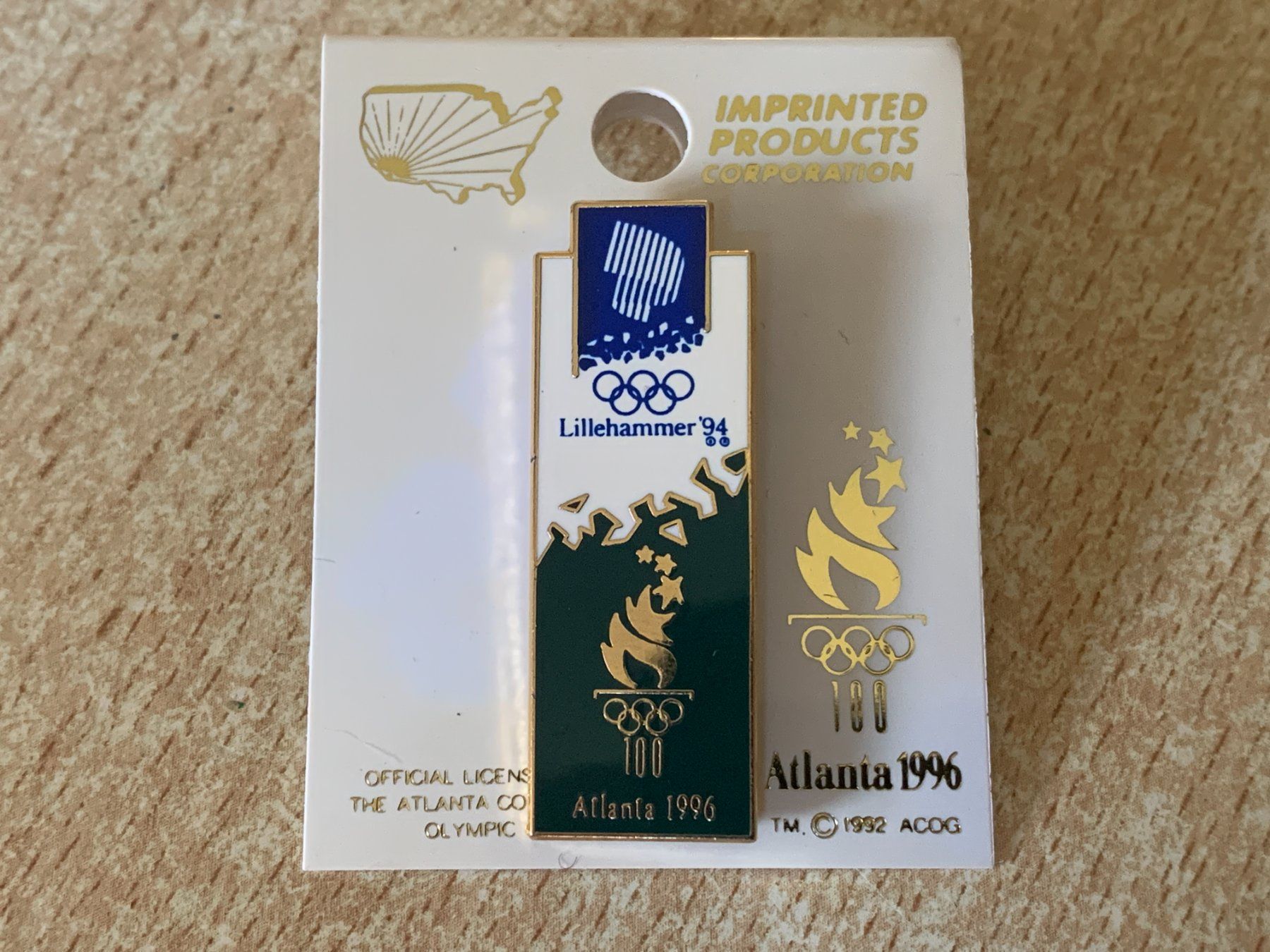 Placchette & Badge: Pin "Lillehammer 1996" – Nuovo e nell'imballaggio originale da Flums venduto da finn1975