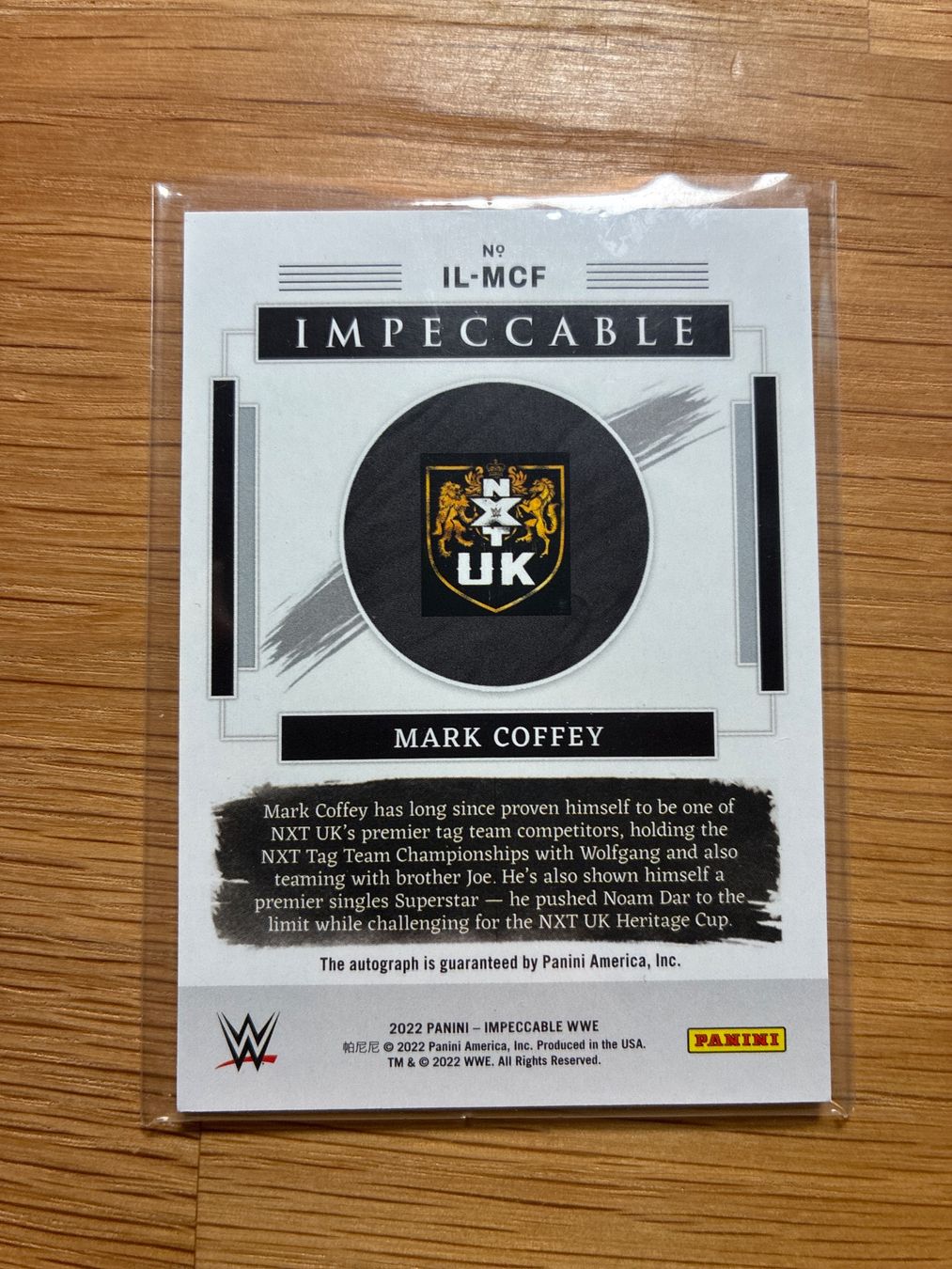 Topps Sammelbilder & Trading cards: Panini Impeccable WWE Mark Coffey Autogramm /99 – Gebraucht aus Wangenried von Garagara 1