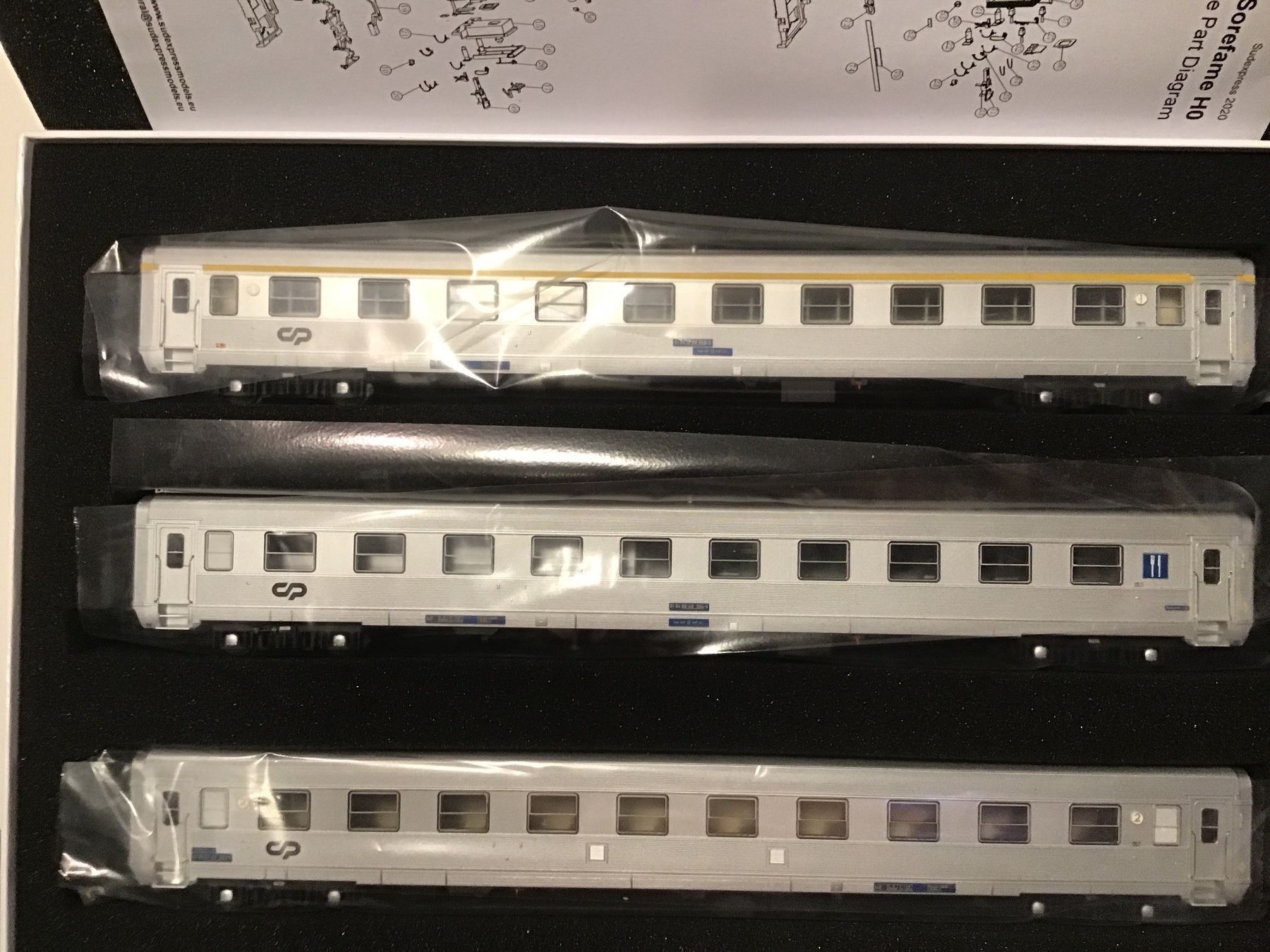 Modellini di ferrovie: Sudexpress S0419  Set 3Wagen CP – Usato da Rudolfstetten venduto da Gwyneth2