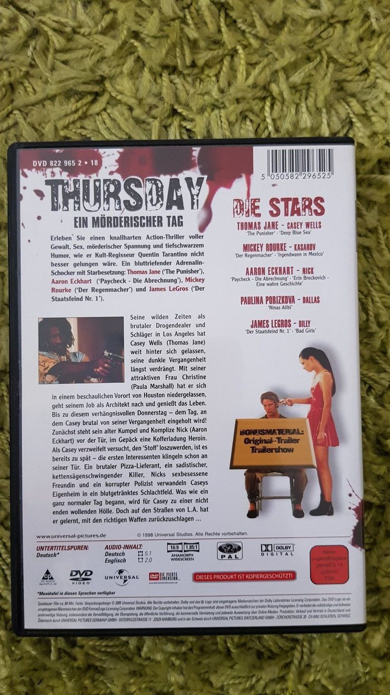 Tutti i DVDs: Thursday - Ein mörderischer Tag – Usato da Dornach venduto da Letizia1987 1
