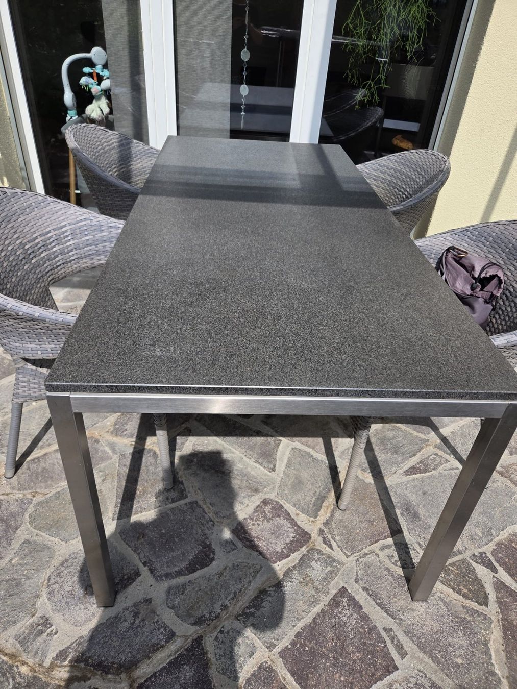 Tables: Gartentisch Granit Optik mit Edelstahlgestell – D'occasion à Trimmis par fla_pl5x 1