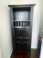Schreibtisch Sekretär schwarz Massivholz.