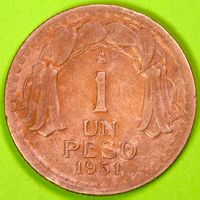 1951 / CHILE / 1 PESO - MÜNZE / SEHR GUT ERHALTEN !