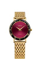 🇨🇭 Damenuhr JOWISSA® Elegant Gold Bordeaux 5 BAR NEU