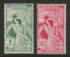 1900 : Serie Weltpostverein Nr. 77C + 78C *
