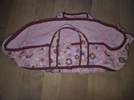 Puppenbabytragetasche, Babytasche, rosa mit Blumenmuster