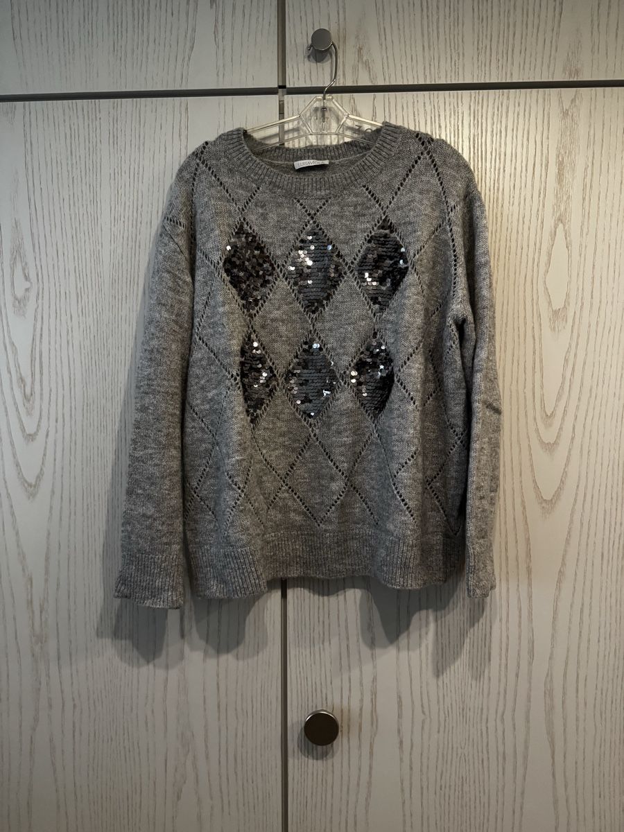 Benetton Pullover & Sweatshirts: Glitzer Rombenpulli – Gebraucht aus Wermatswil von -secondchance-