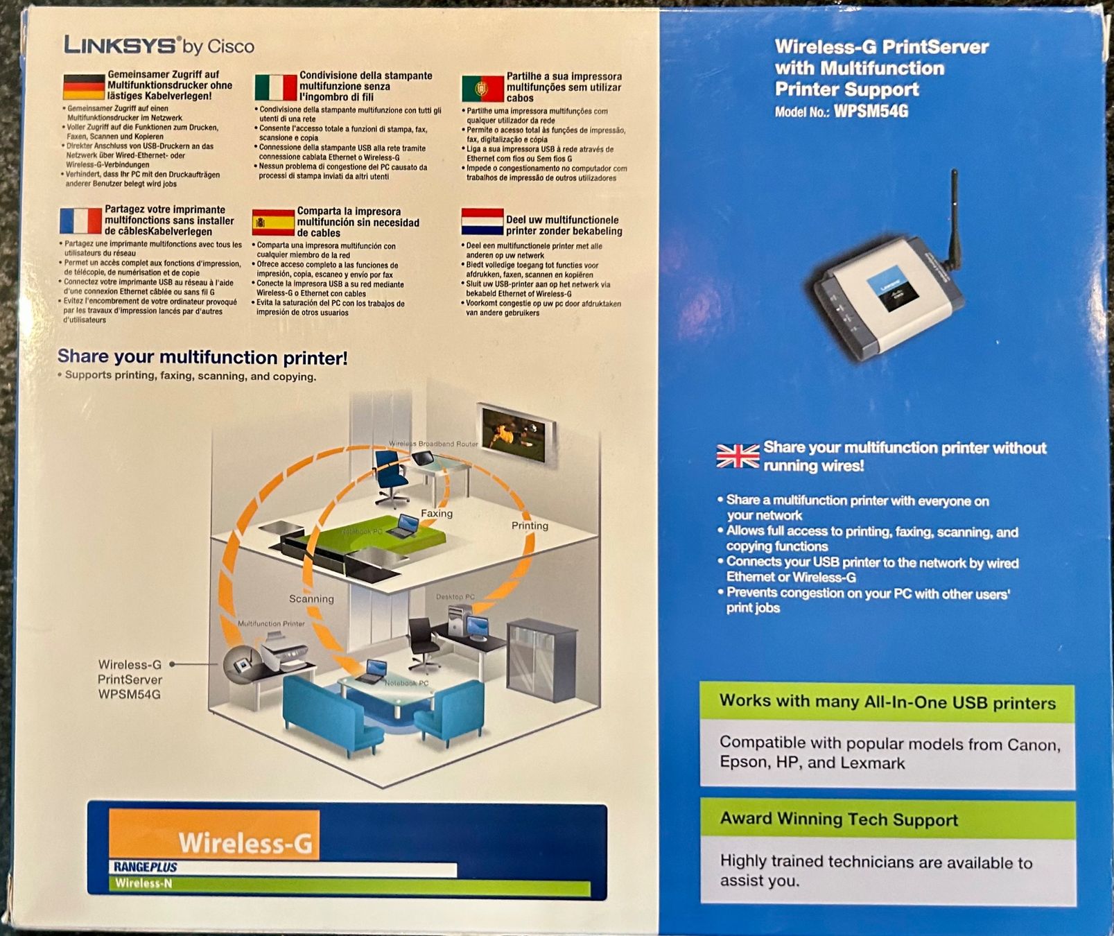 Linksys Laufwerke & Adapter: Linksys WPSM54G-EU Wireless-G Printserver Multifunkion – Gebraucht aus Arlesheim von thoma2010 1