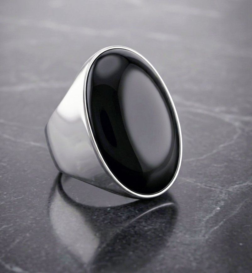 Ringe: Silberring 925 mit grossem Onyx-Cabochon - Modern & Edel – Neu und originalverpackt aus Uetikon am See von Coralreef 4