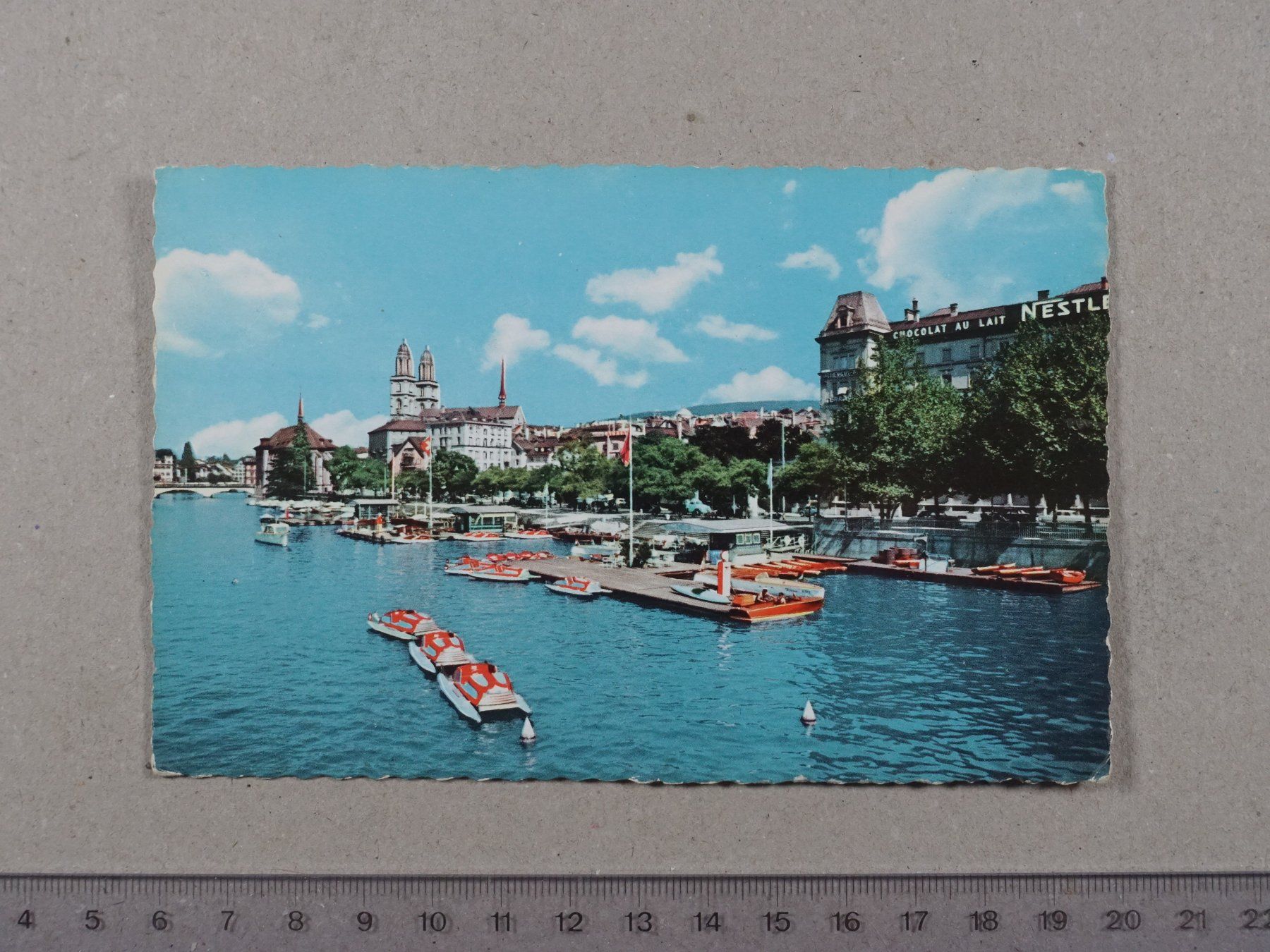 Cartoline postali: Zürich, 1960, Boot, Pedalo – Usato da Lenzburg venduto da fh1