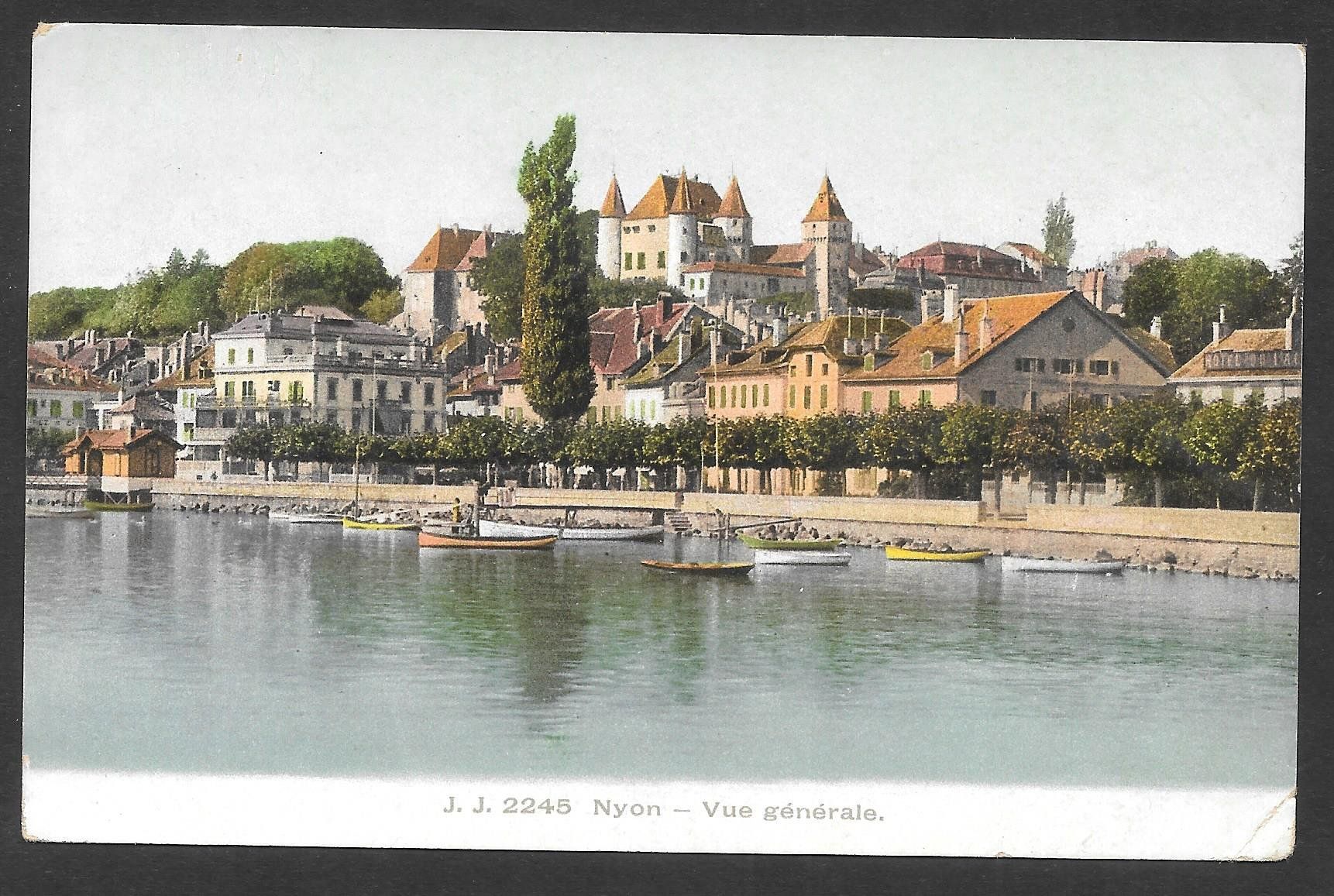 Cartoline postali: Nyon farbige Teilansicht – Usato da Olten venduto da clotaldi