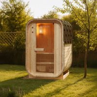 Outdoor Fasssauna BARI S mit Ofen (3,6kW) - 120x128x194cm