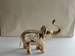 Gold Kristall Figur Grosse Elefant