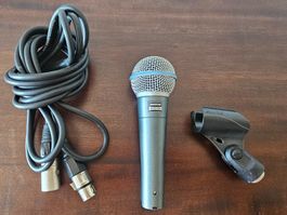 SHURE BETA 58A + Mik. Kabel 4m + Mikrofon Klemme Shure Beta