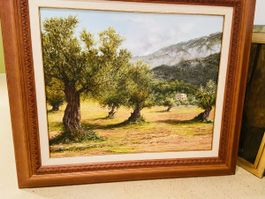 Olivenbäume Olivenhain Originalbild signiert Gemälde