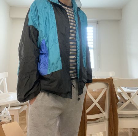 Retro Jacke, Windbreaker für Damen & Herren – Gr. L
