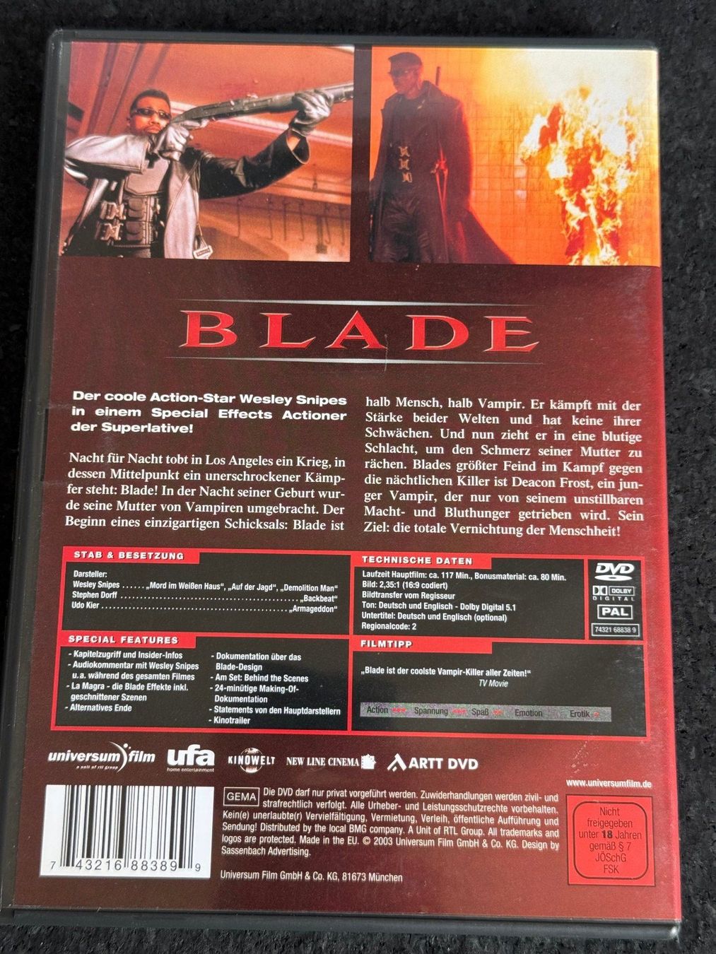 Alle DVDs: BLADE DVD DE/EN Wesley Snipes – Gebraucht aus Fribourg von tschjoly 1